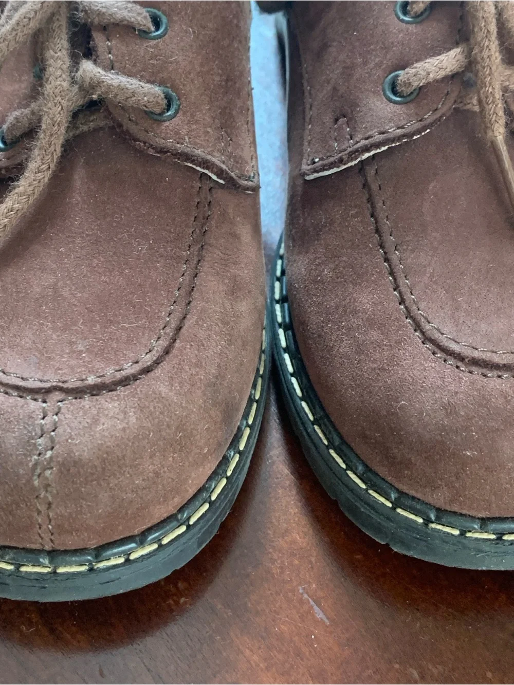 Vintage Tartine et Chocolat Toddler Brown Suede Lace-Up Casual Shoes